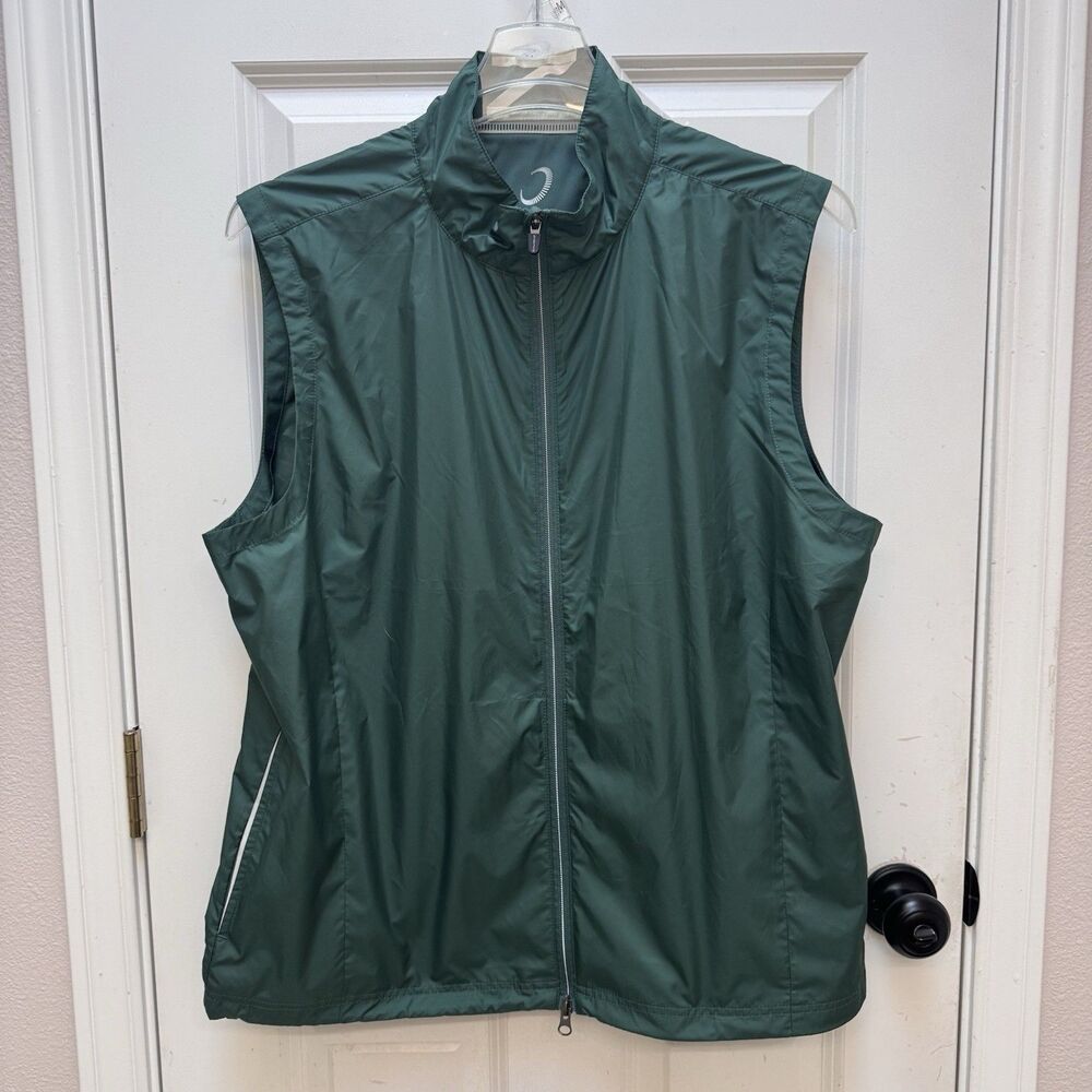 Zero Restriction Cloud Vest Full Zip Green Men Large Water Repellent Lightweight